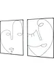 Wanddecoratie met gezichten (set van 2), bpc living bonprix collection