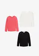 Meisjes longsleeve van katoen (set van 3), bonprix