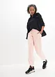 Fleece joggingbroek met boorden, bonprix