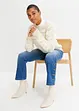 Cropped jeans met sierknopen en biologisch katoen, RAINBOW