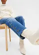 Cropped jeans met sierknopen en biologisch katoen, RAINBOW