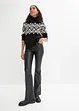 Flared broek van imitatieleer met sierknopen, RAINBOW