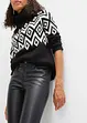 Flared broek van imitatieleer met sierknopen, RAINBOW