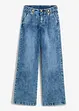 Wide leg jeans met mid waist en sierknopen, bonprix