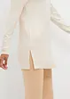 Lange fleece trui met col en zijsplitten, bpc bonprix collection