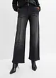 Wide leg jeans met mid waist, bonprix