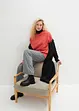 Oversized sweater met splitten van zachte badstof, bonprix