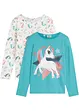 Meisjes longsleeve van biologisch katoen (set van 2), bonprix