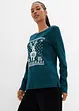 Katoenen longsleeve met kerstmotief, bonprix
