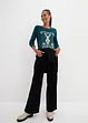 Katoenen longsleeve met kerstmotief, bonprix