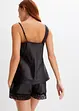 Satijnen one shoulder top met afneembaar spaghettibandje, BODYFLIRT