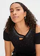 Shirt met stras en cut-outs, BODYFLIRT