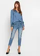 Slim fit jeans met mid waist, cropped, bonprix