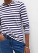 Gestreepte longsleeve met borduursel, bonprix