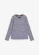 Gestreepte longsleeve met borduursel, bonprix