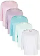 Longsleeve met ronde hals (set van 5), 3/4 mouw, bonprix