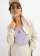 Geribd shirt met V-hals, halflange mouw, bonprix