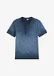 Henley shirt van biologisch katoen in washed out look, korte mouw, bonprix