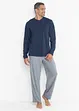 Pyjama met V-hals en lange mouwen, bonprix