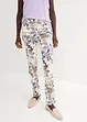 Stretch broek met bloemenprint, bonprix