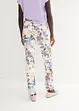 Stretch broek met bloemenprint, bonprix