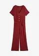Jersey jumpsuit met V-hals, korte mouw, bonprix