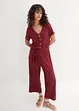 Jersey jumpsuit met V-hals, korte mouw, bonprix