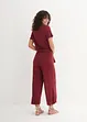 Jersey jumpsuit met V-hals, korte mouw, bonprix