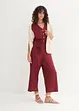 Jersey jumpsuit met V-hals, korte mouw, bonprix