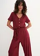 Jersey jumpsuit met V-hals, korte mouw, bonprix