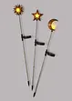 Solar tuinsteker zon, maan, ster (3-dlg. set), bonprix