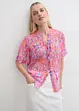 Chiffon blouse met korte mouwen, bonprix