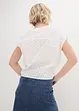 Blouse met broderie anglaise en korte mouwen, John Baner JEANSWEAR