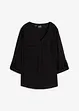 Blouse met lange mouwen en V-hals van vloeiende viscose, bonprix