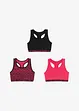 Meisjes bralette met biologisch katoen (set van 3), bonprix