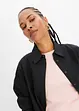 Oversized overhemdblouse met knoopsluiting van katoen, bonprix