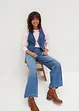 Wide leg mid waist jeans met studs, bonprix
