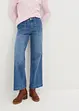Wide leg mid waist jeans met studs, bonprix