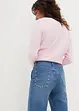 Wide leg mid waist jeans met studs, bonprix