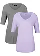 Longshirt van zachte viscose (set van 2), bonprix
