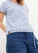 Gedessineerd T-shirt met strikkoordjes, bonprix