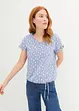Gedessineerd T-shirt met strikkoordjes, bonprix