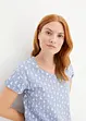 Gedessineerd T-shirt met strikkoordjes, bonprix