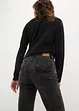 Mid waist cropped jeans, straight, bonprix