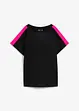 T-shirt met neonstrepen van biologisch katoen, bonprix