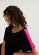 T-shirt met neonstrepen van biologisch katoen, bonprix