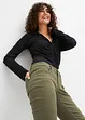 Flared twill broek, bonprix