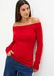 Geribde off shoulder trui, bonprix