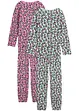 Meisjes pyjama met biologisch katoen (4-dlg. set), bonprix