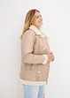 Lange shearling jas met imitatiebont, bonprix